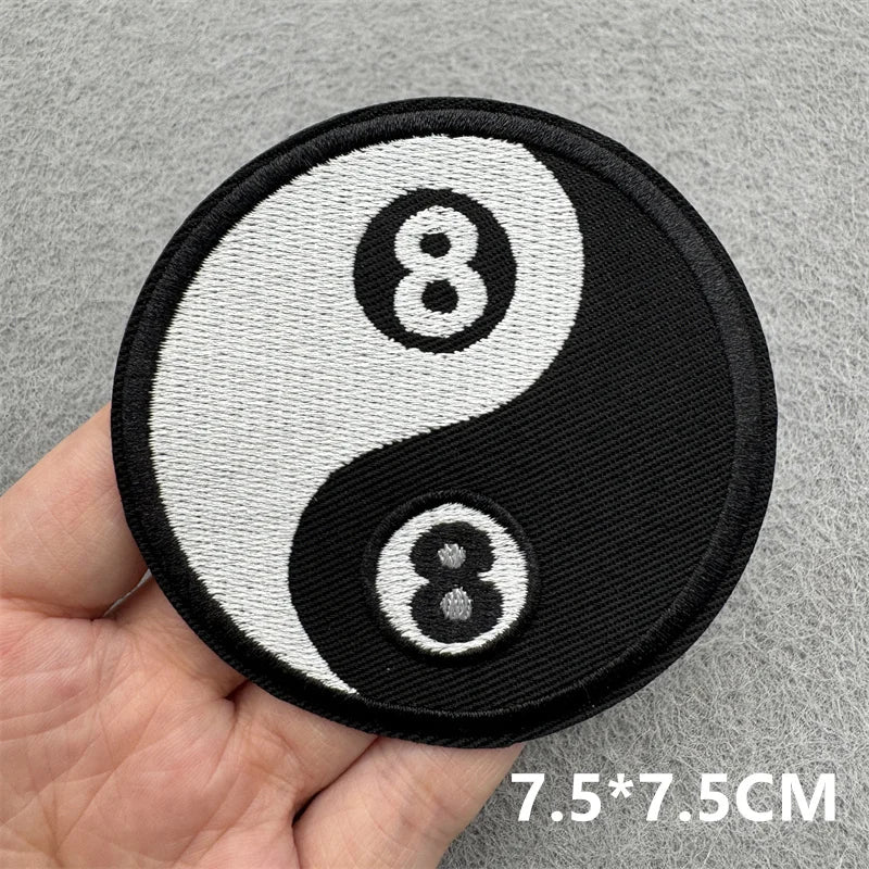 Black & White Racing Flag Embroidered Patches (Iron-On / Sew-On)