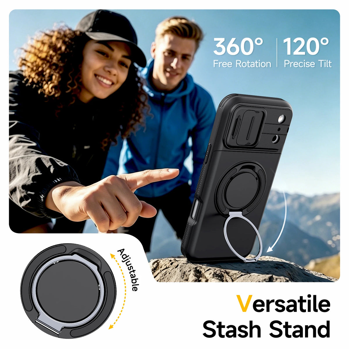 Premium Leather Wallet Case with Card Slots & Kickstand for iPhone