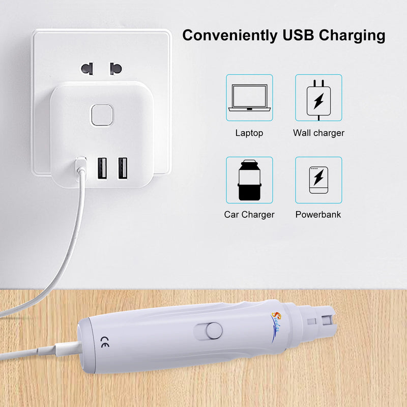Leise USB-aufladbare Elektrische Haustier-Nagelgrinder