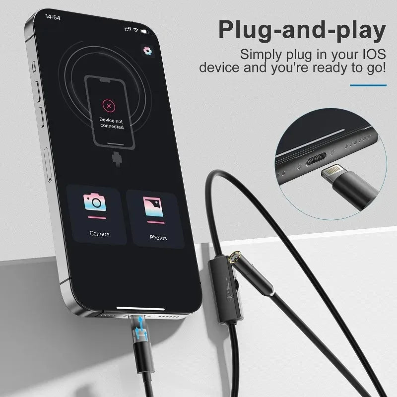 8mm HD Inspection Camera with Adjustable LED Lights