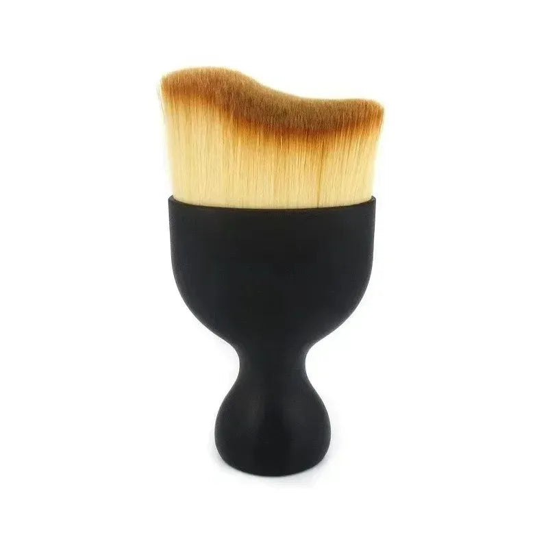A black and blonde car cleaning brush kit with a wooden brush head.