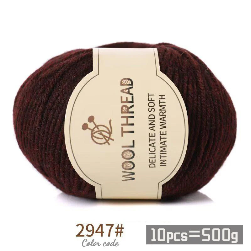 Combed Alpaca Blend Yarn for Hand Knitting – 10-Pack Wool Balls