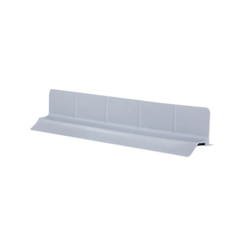 A white flexible silicone sink splash guard with suction cups.
