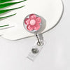 Floral Retractable Badge Reel with Clear ID Holder