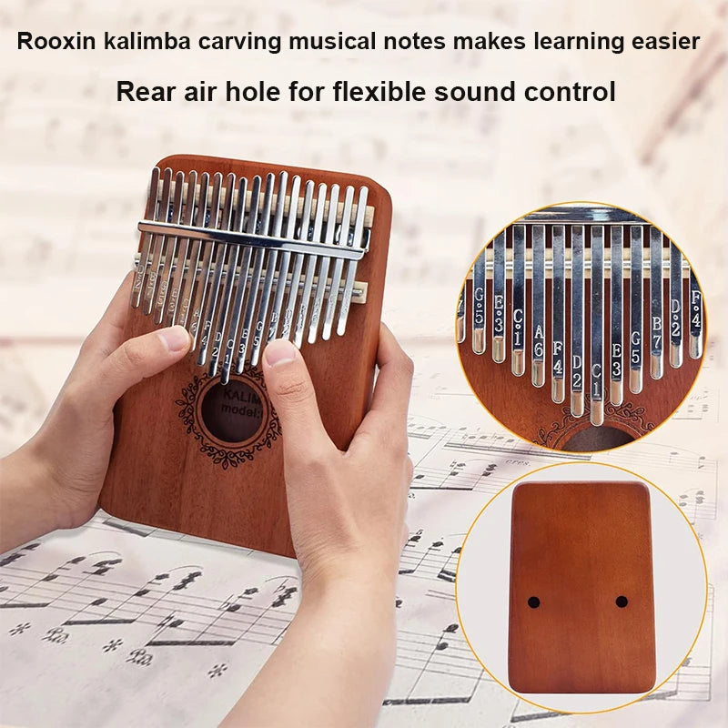Mahogany Kalimba Thumb Piano with Tuning Kit