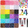 40-Color Flatback Resin Rhinestone Kit for Crafts
