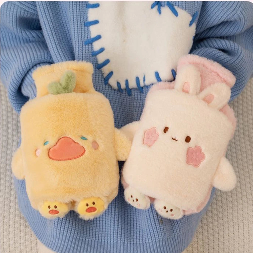 Adorable Plush Hot Water Bottle with Cozy Animal Cover