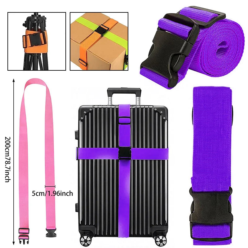 Secure Adjustable Luggage Strap with Combination Lock