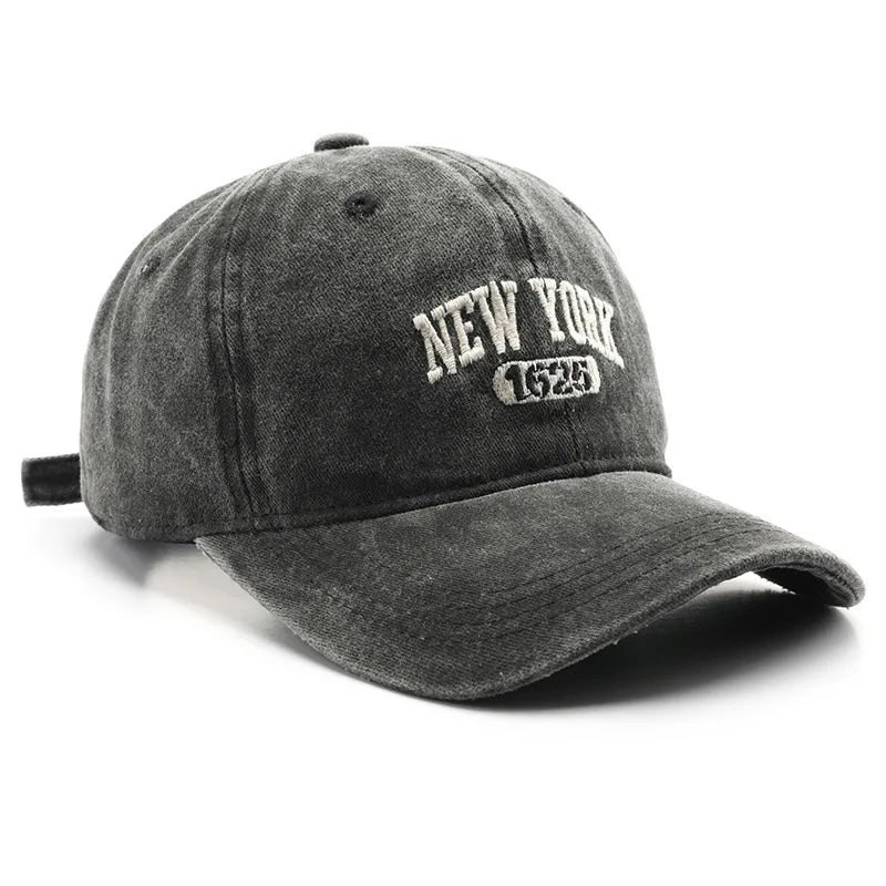 Vintage Washed New York Embroidery Snapback Hat