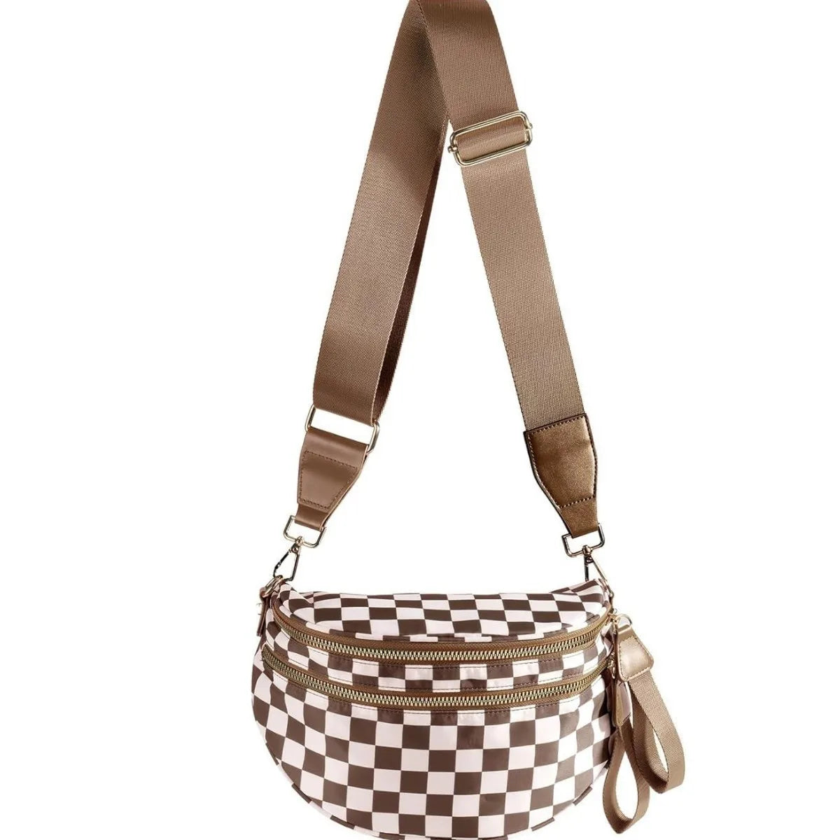 Women's Checkered Multi-Function Crossbody Waist Bag