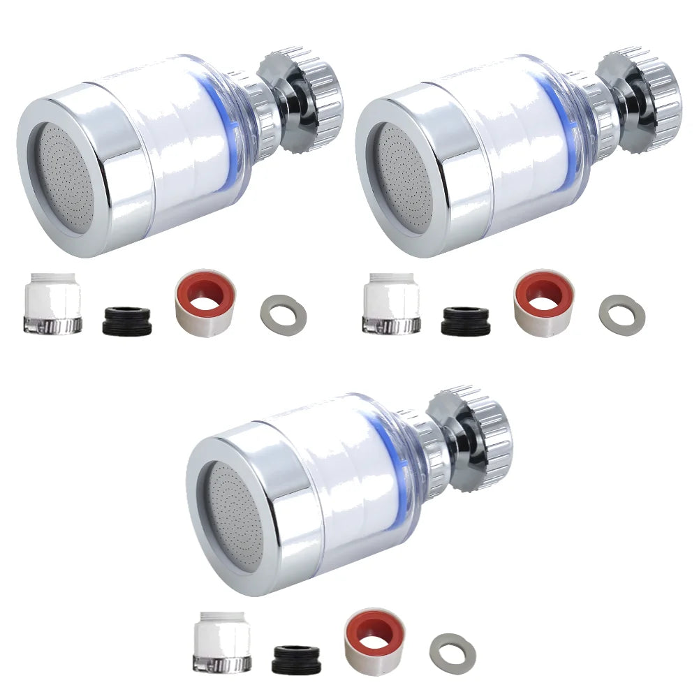 Stainless steel kitchen faucet water filter with splash guard and various replacement parts