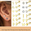 Moon-Shaped Stainless Steel Flatback Earrings