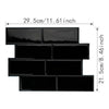 A set of black 3D self-adhesive wall sticker panels made of waterproof PVC tiles.