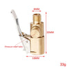 Brass tire inflator quick-connect adapter with clip-on lock featuring a 8mm to 35mm connection and 18mm length.