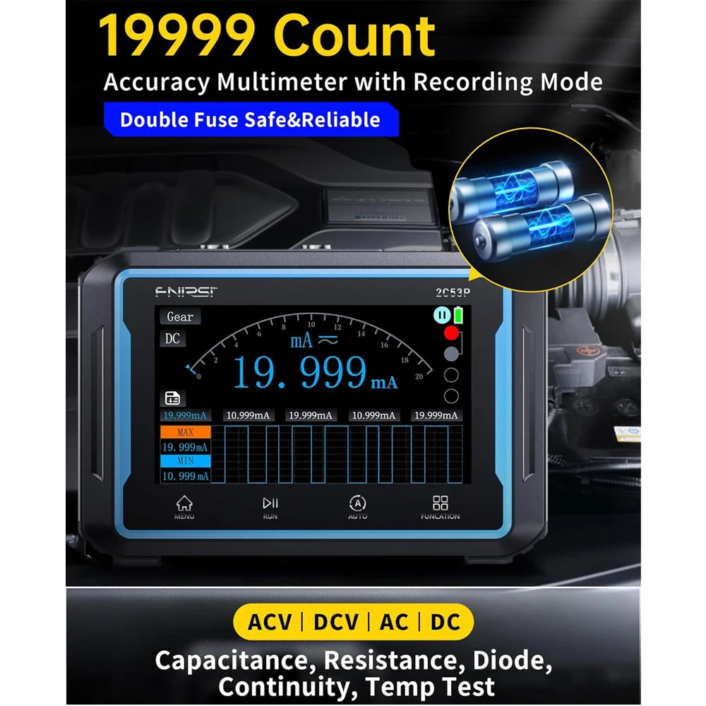 3-in-1 Handheld Oscilloscope, Multimeter, and Signal Generator with Touchscreen