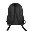 Black canvas daypack backpack shown from the back