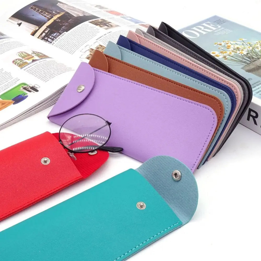 PU Leather Glasses Case with Magnetic Snap Closure