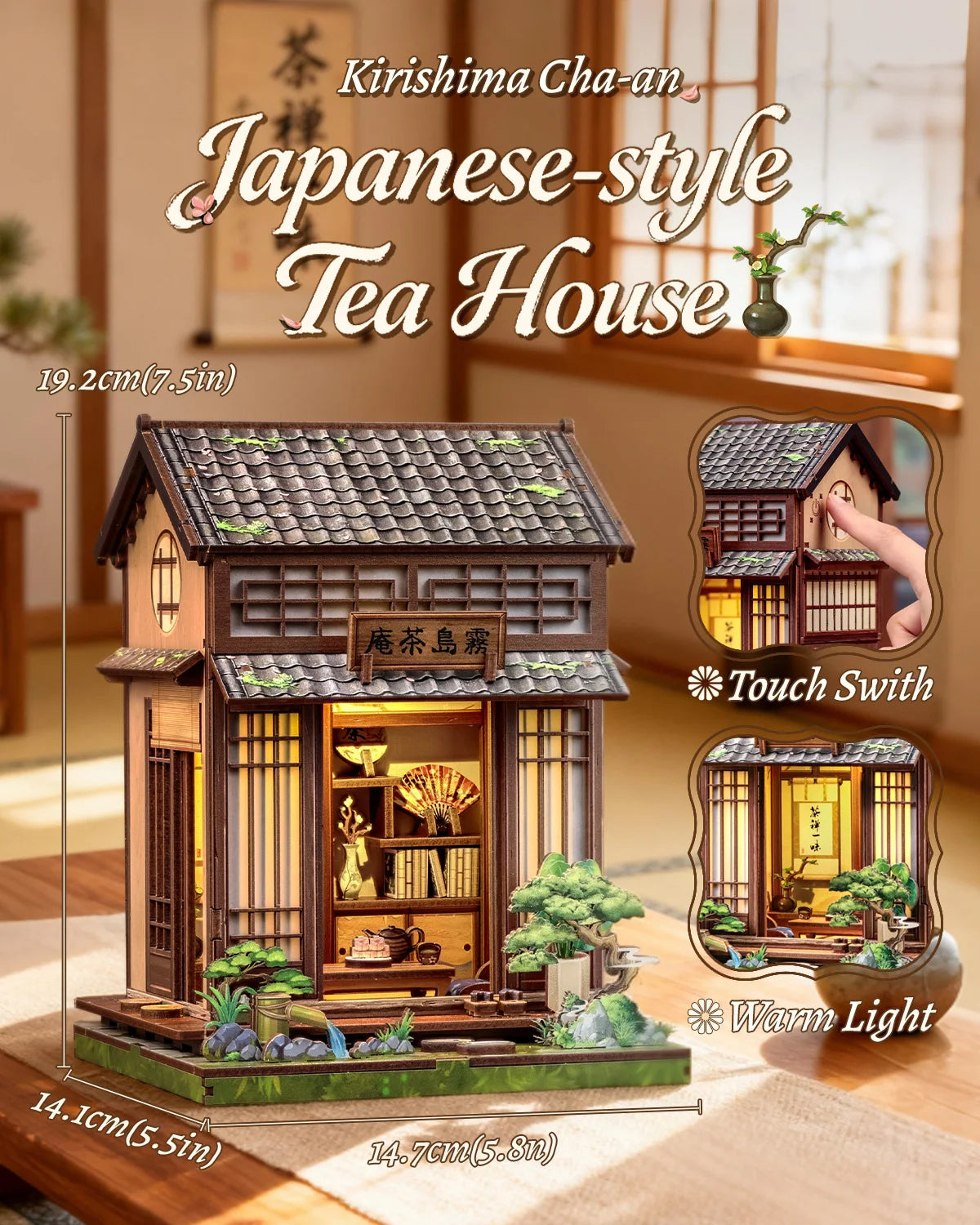 Book Nook DIY Wooden Miniature Kit with LED Lighting