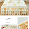 Floral Bed Skirt Set with Anti-Slip Mattress Cover