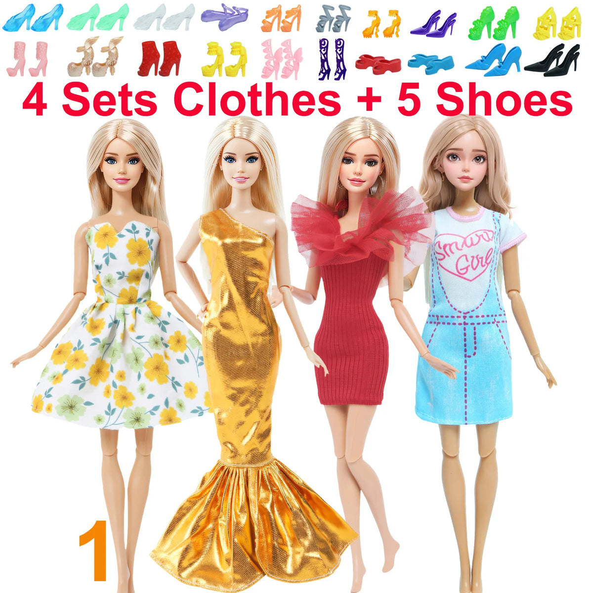 Fashion Doll Clothing Set with Shoes for 11.5-12 Inch Dolls