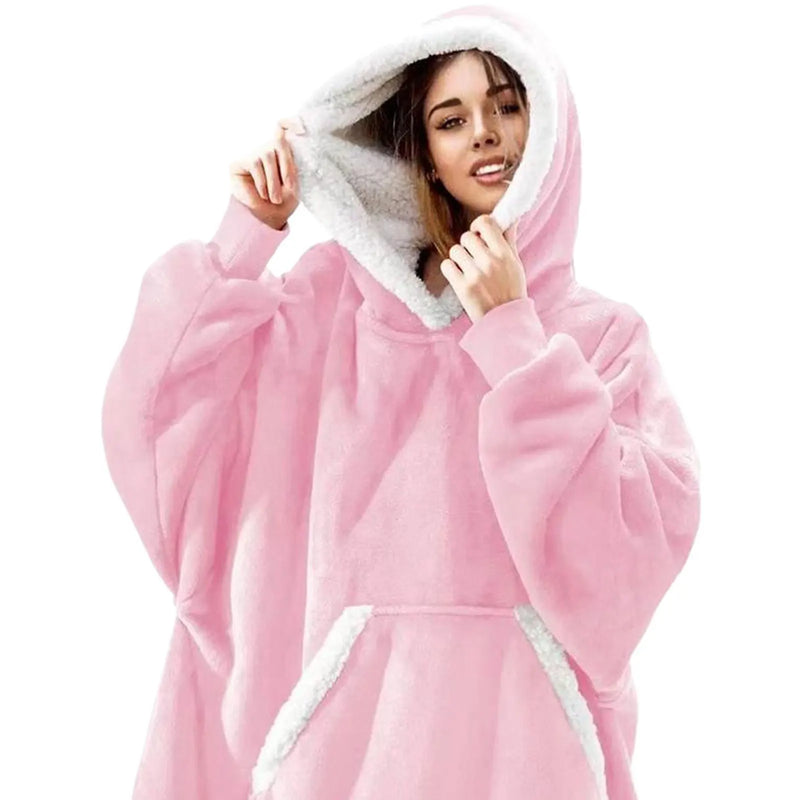 Oversized Flannel & Sherpa Blanket Hoodie