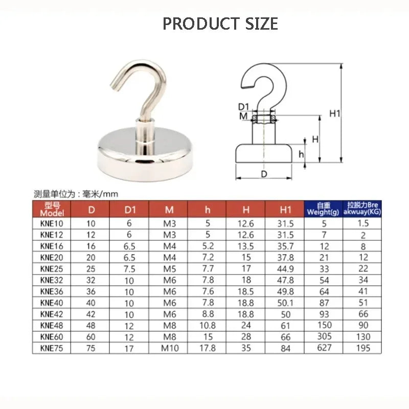 Magnetic Hooks for Metal Surfaces (5-Pack)