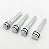 A set of silver aluminum alloy car door lock pins with decorative heads.