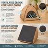 A beige pet teepee tent shown open, highlighting breathable mesh and an anti-slip bottom design.