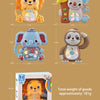 A collection of cartoon animal music piano keyboards with lights for toddlers, including a lion, elephant, and panda.