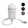 A white 2-in-1 mini projector night light with a power button and a cord, shown next to star images.