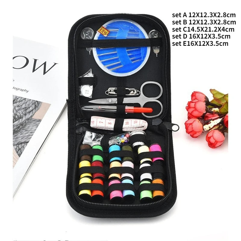Compact Travel Sewing Kit with Zippered Organizer