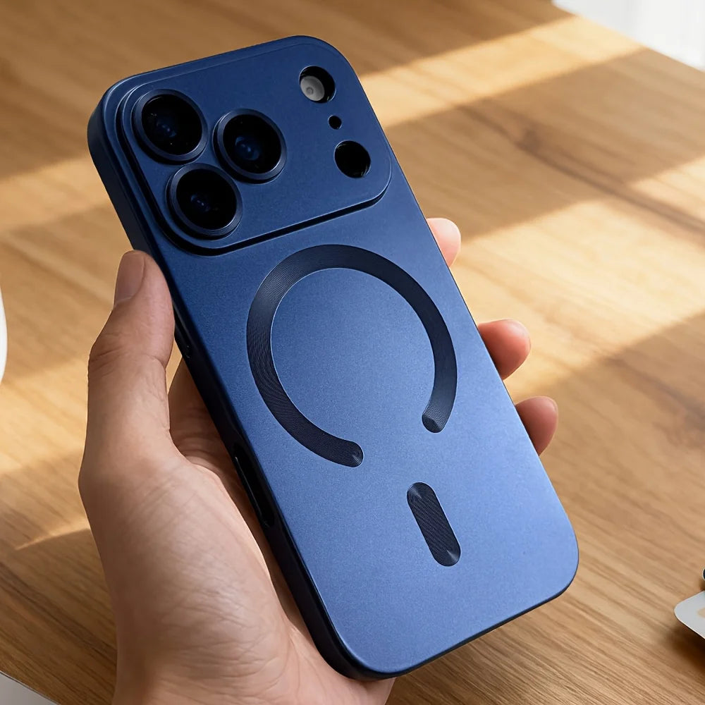 Metallic Magnetic Phone Case with Camera Lens Protection