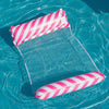 Striped Inflatable Lounge Chair with Net Backrest