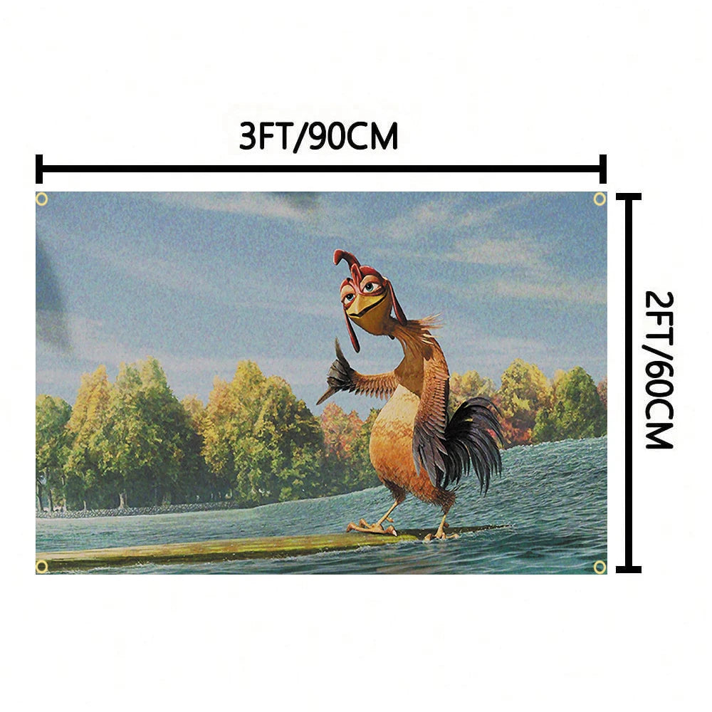 Chicken Joe Surfing Tapestry Wall Hanging
