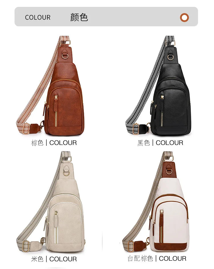 Elegant PU Leather Crossbody Sling Bag for Women