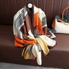 Large Color-Block Cotton-Linen Feel Scarf & Shawl
