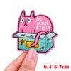Pink cat embroidery patch with text saying No Desire To Fit In