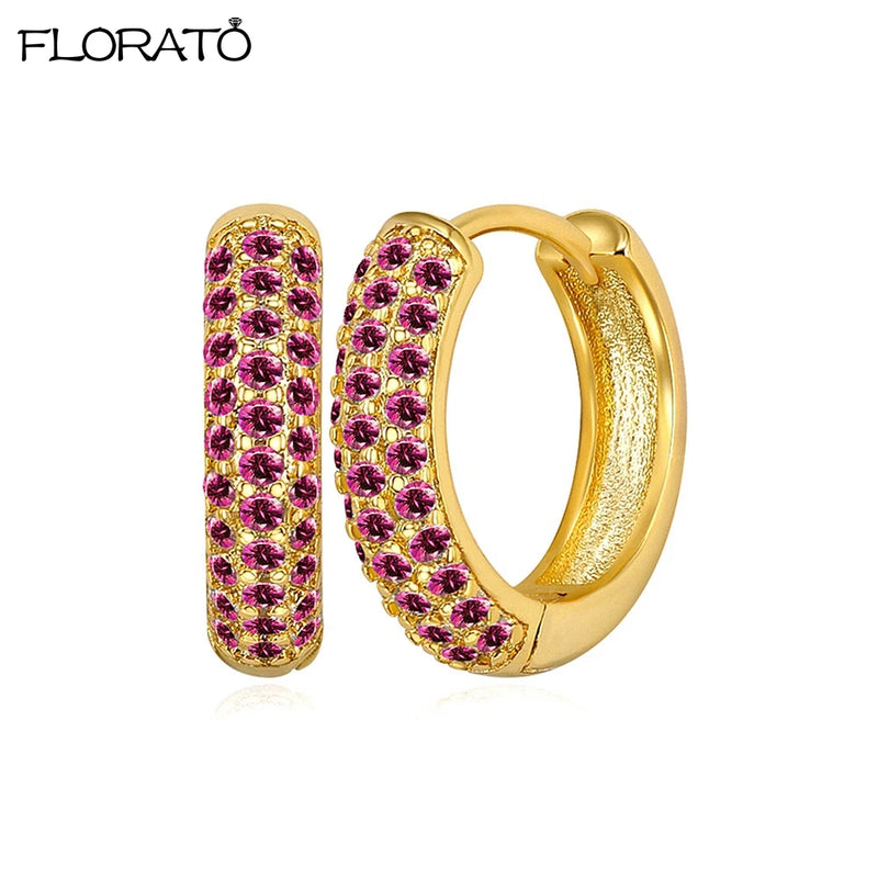 Minimalist CZ Huggie Hoop Earrings