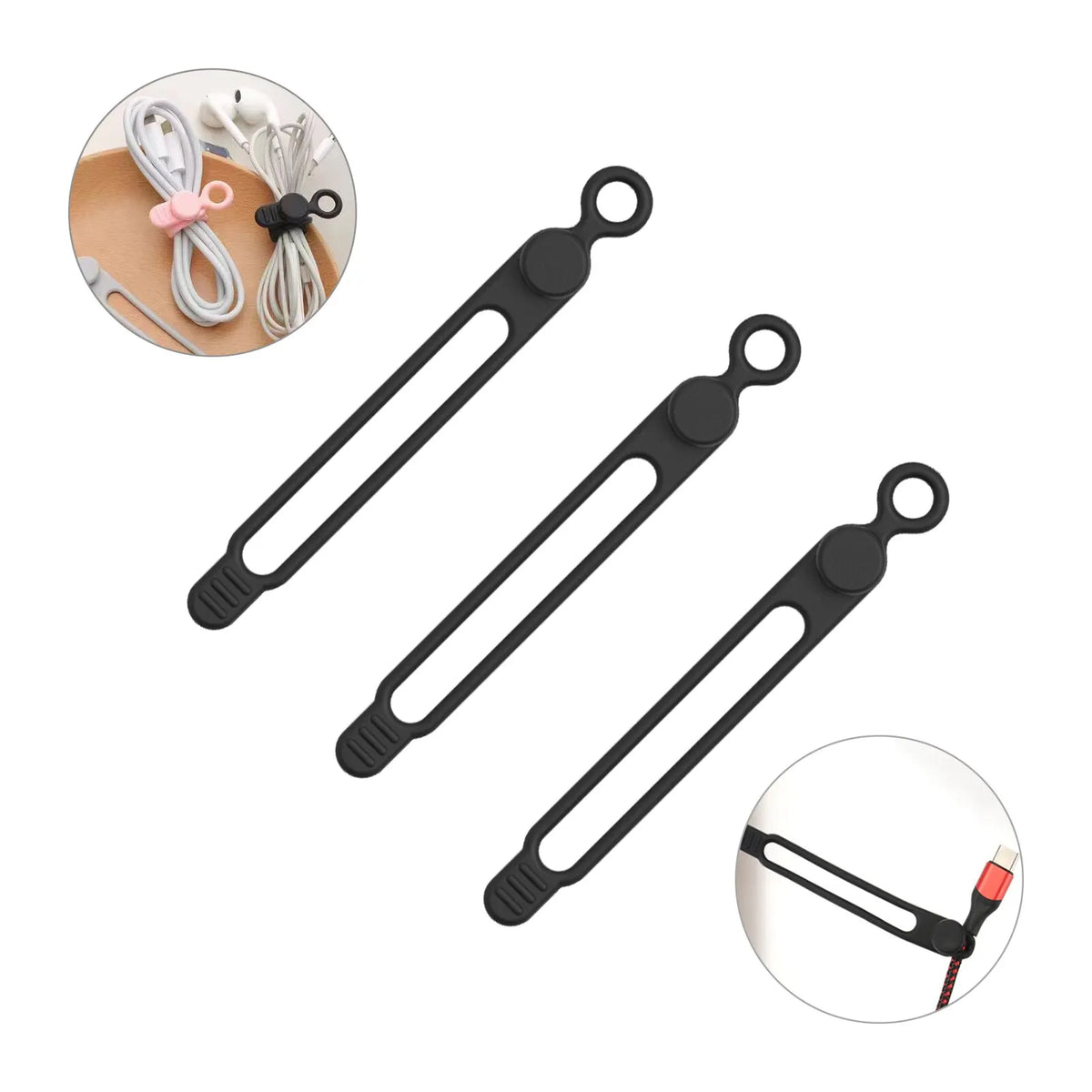 Reusable Silicone Cable Ties for Cord Organization