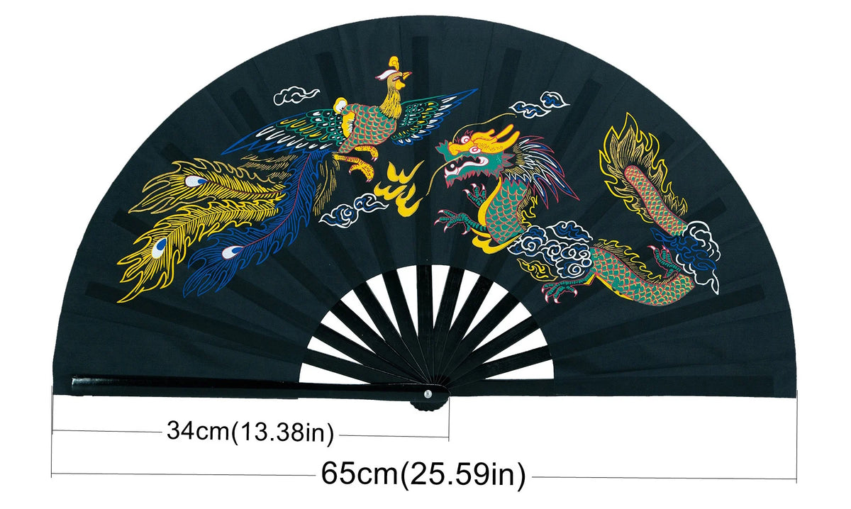 Traditional Bamboo Tai Chi Performance Fan with Protective Cover