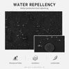 Microscopic view of a waterproof fabric texture and a water droplet on a surface.
