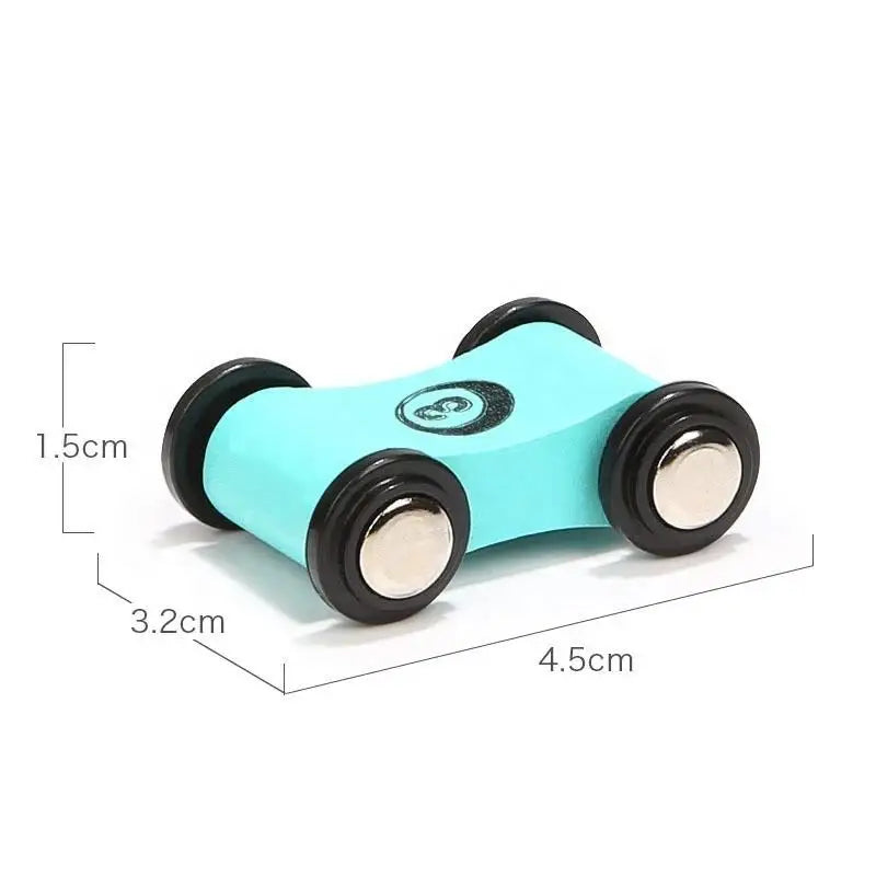 Wooden Push-and-Go Race Cars for Kids – Set of 4 Mini Toy Vehicles