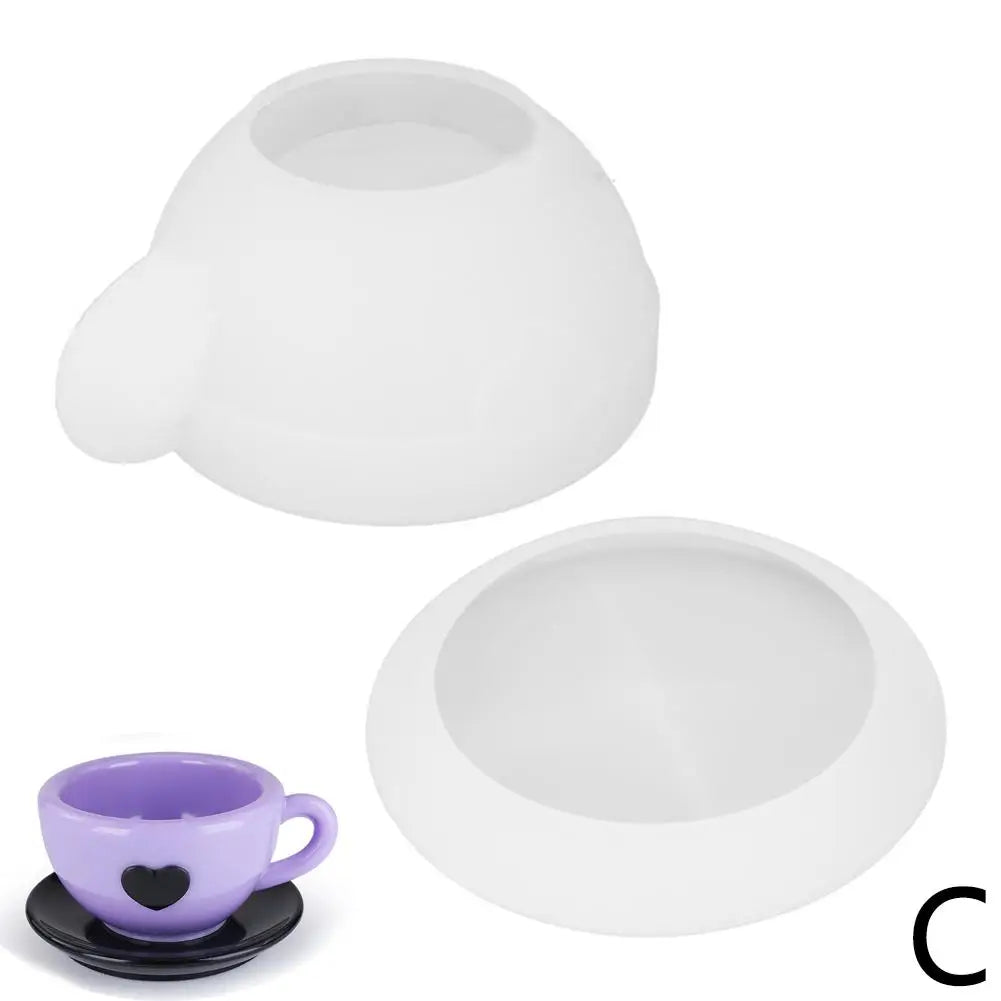 Heart-Shaped Teacup & Saucer Silicone Mold with Handle