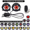 A set of 11 devil eye LED headlights with remote control, featuring various modes including emoticons and car logos.