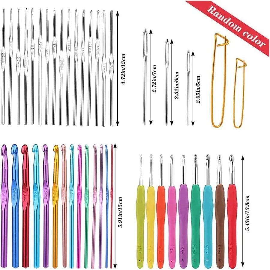 Ergonomic Crochet Hook Set with Accessories and Storage Bag