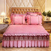 Lace Bed Skirt Set with Matching Pillowcases