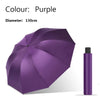A purple extra-large windproof folding umbrella shown against a white background.
