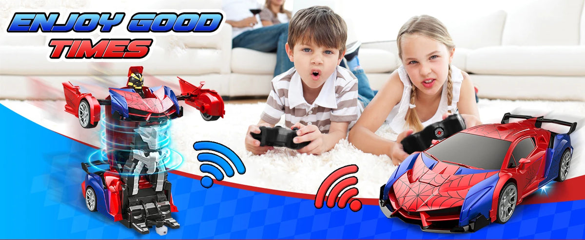 2-in-1 Transforming RC Car & Robot with LED Lights