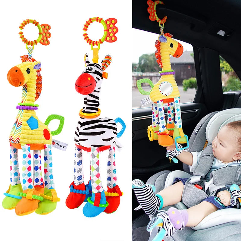 Musical Plush Animal Rattle & Teether Toy for Babies