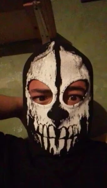 Cotton Balaclava Face Mask with Skull Design